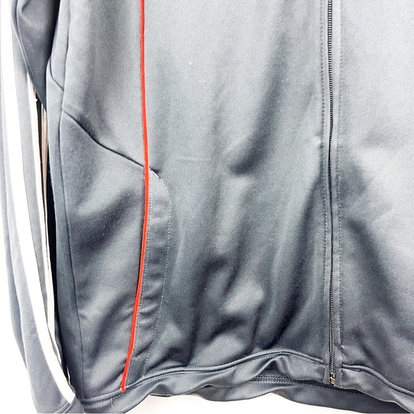 Adidas Long Sleeve Zip-Up Grey & Orange/Red Athletic Jacket - Picture 3 of 10